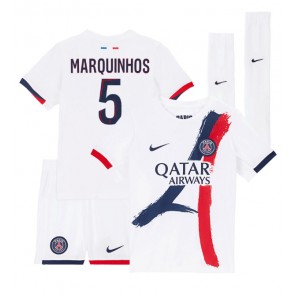 Billiga Paris Saint-Germain Marquinhos #5 Bortatröja Barn 2024-25 Kortärmad (+ Korta byxor)